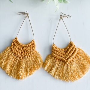Mustard - Bohemian Style Woven Earrings